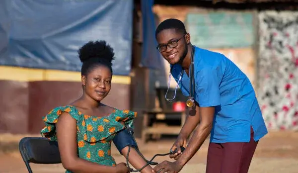 Medical team caring for patient